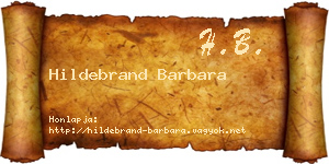 Hildebrand Barbara névjegykártya